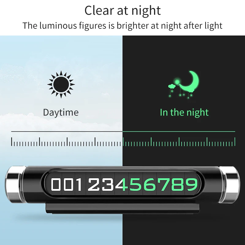 Hadinas светящаяся Автомобильная карточка с телефоном для временной парковки держатель Магнитный вращающийся телефон номерной знак авто наклейки для стайлинга автомобиля