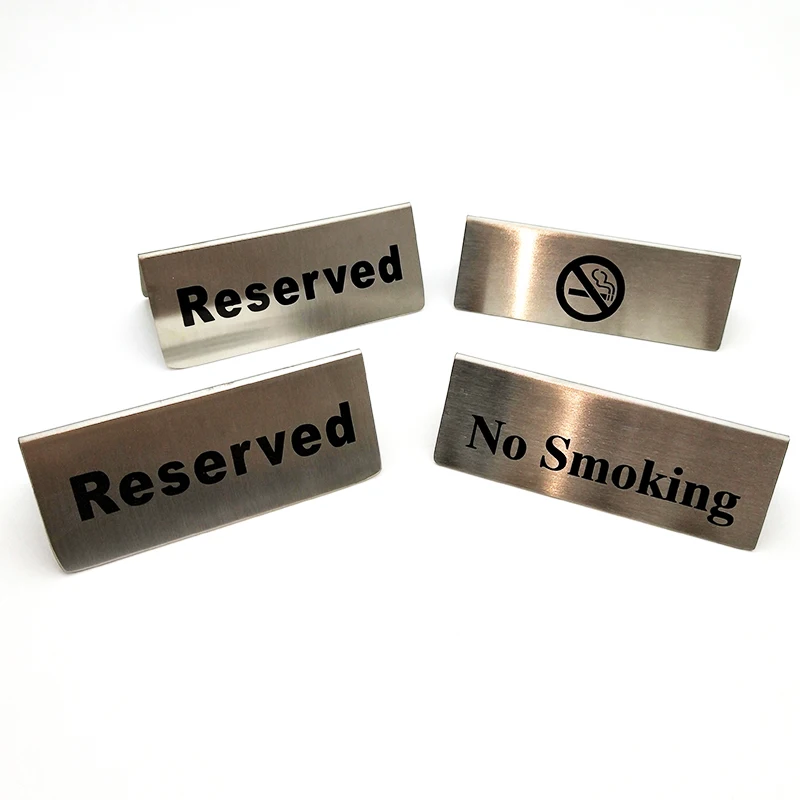 10 Reserved Table Sign Stainless Steel Free Standing Restaurant Bars Tabletop