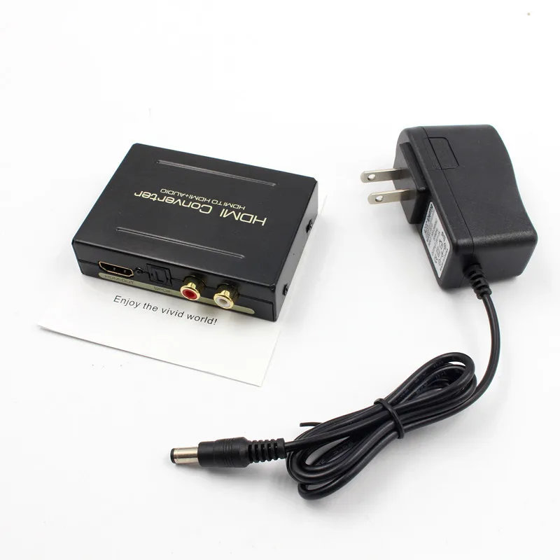 

HDMI to HDMI Optical + SPDIF + RCA L/R Extractor Converter Audio Splitter Adapter 1080P EU US UK AU Plug AC Power Adapter P0