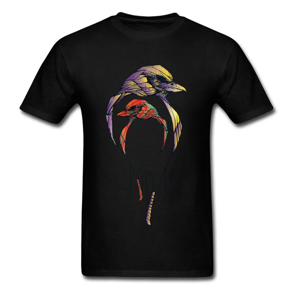 buy Love Birds Novelty 2018 Art Design Man #039;s T Shirt Short Sleeve Black Tee Shirts Custom Cotton Tops Robin Drawing