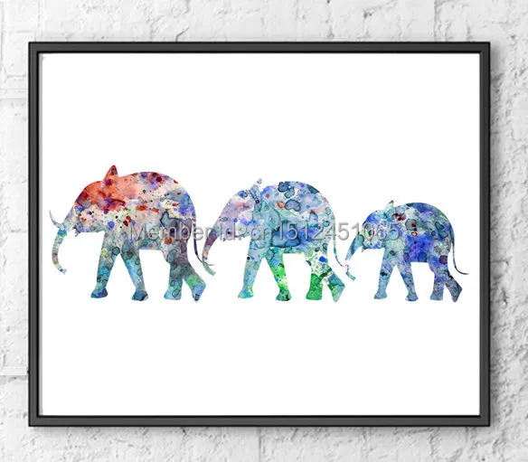 Elephant Watercolor Painting - Giclee Art Print