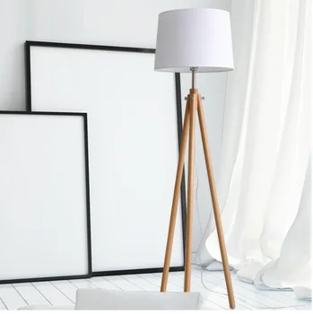 

Tripod Floor Lamps in Wood, Foot Controlled