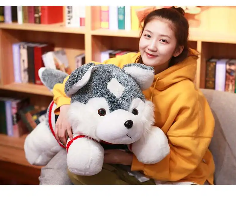 Dorimytrader New Hot Husky Plush Toy Giant Soft Cute Dog Doll Pillow for Girl Children Gift Sofa Deco 35inch 90cm DY50671 (4)