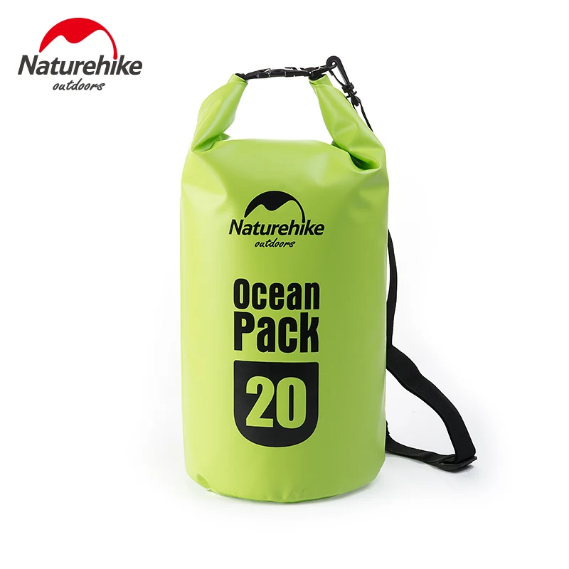 Naturehike 5L 10L 20L 30L 500D ПВХ речной треккинг Дрифтинг печать рафтинг сумки океан пакет Водонепроницаемый Сухой Сумки Открытый Рюкзак - Цвет: 20L green