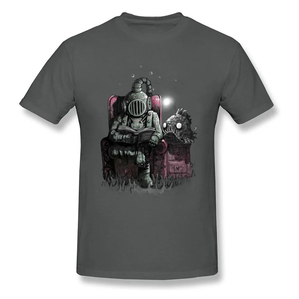 Чтение Diver футболки Для мужчин футболка модные топы из хлопка футболки Geek Футболка Slim Fit молодежи уникальный летняя одежда - Цвет: Темно-серый