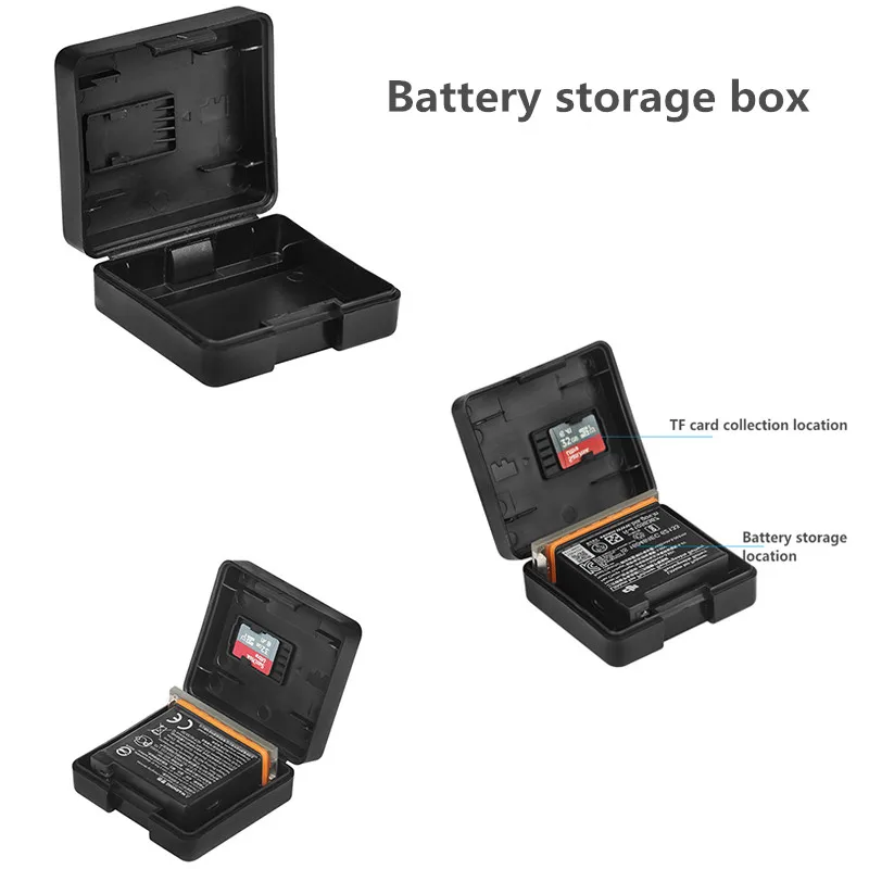 16pcsSet Tempered protective film Battery storage box case lens cover cap Flat arc base Kits For DJI Osmo Action Sports Camera  (6)