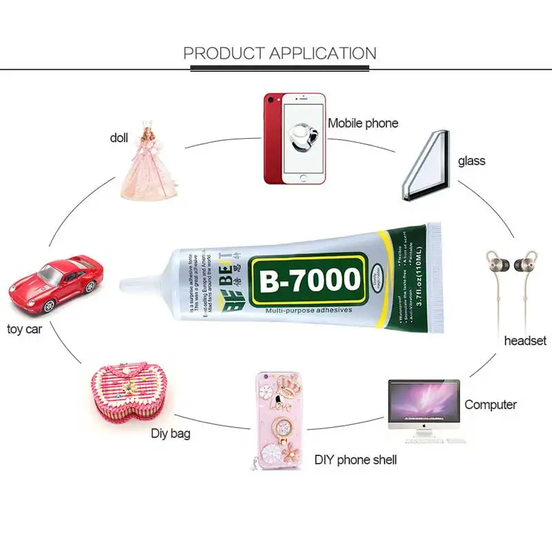 

B-7000 Transparent Glue Pin Head Adhesive Epoxy Resin DIY Crafts Glass Touch Screen Cell Phone Metal Rhinestones Painting