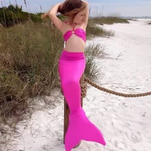 Одежда Для Купания Девочек преддошкольного возраста Детский комплект бикини хвост русалки купальные костюмы для девочек