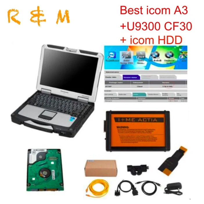 

Best Quality Icom A3 For BMW Icom 3 upgrade of icom a2 b with icom hdd Software + 95% new CF30 U9300 Laptop by DHL free shipping