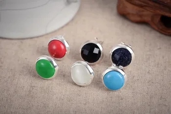 

mujer moda pendientes oorbellen earrings Studs Vintage Natural Green GEM green gem presents gifts for woman girls