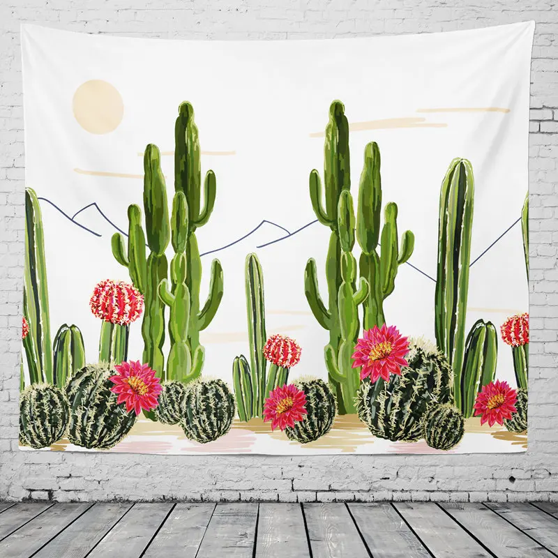 

New Wall Hanging Cactus Tapestry Cotton Bohemian Cover Beach Towel Throw Blanket Picnic Yoga Mat Home Decoration Textiles