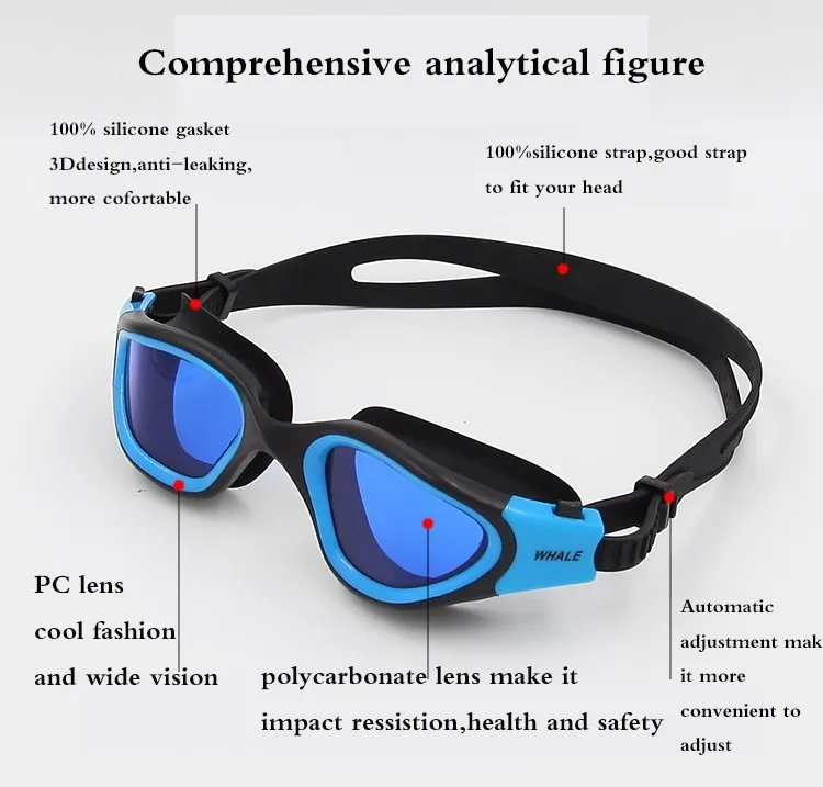 Очки для воды, профессиональные очки для плавания, для взрослых, водонепроницаемые, для плавания, УФ, анти-туман, регулируемые очки, oculos espelhado, очки для бассейна