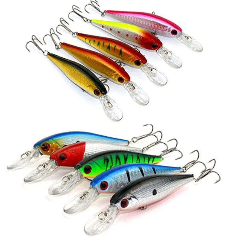 

Lot 10pcs Kinds of Fishing Lures Crankbaits Hooks Minnow Baits Tackle Metal Hook 2017 fishing accessories baits