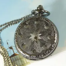 Новые мужские и женские наручные часы женские черные Звездные карманные часы кварцевые Длинные ожерелья мужские цепные часы время Цветок Винтаж античный