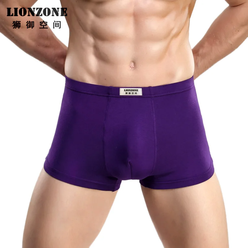 LIONZONE Newly Hot Pure Color Sexy Men Boxer Soft ...