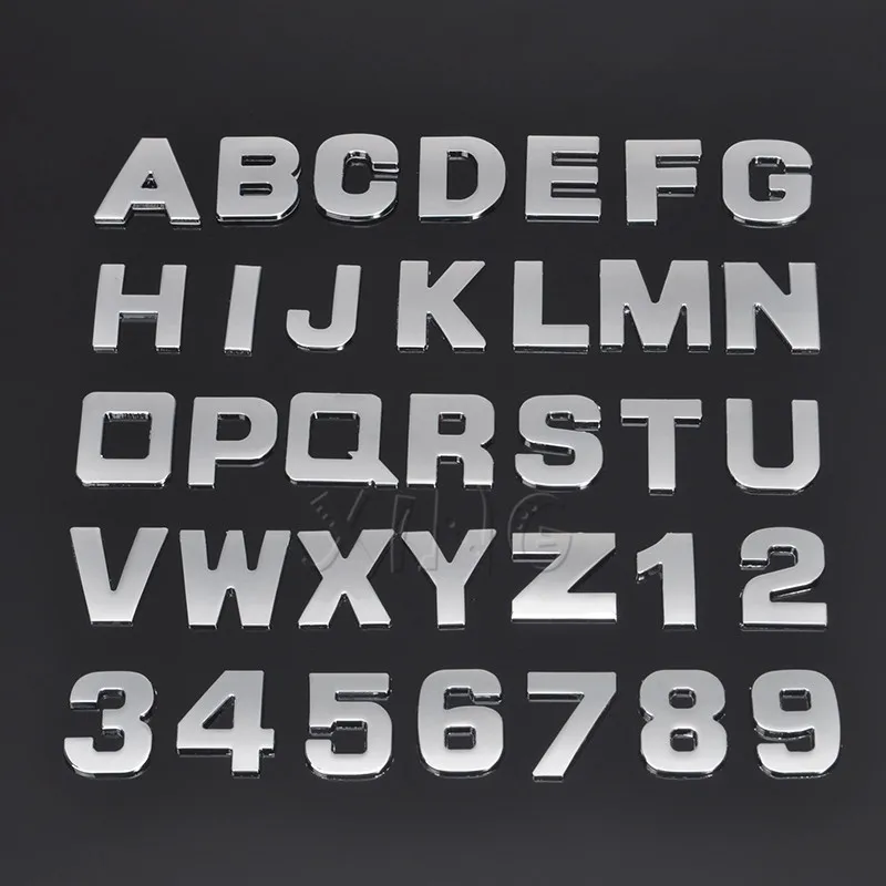 25mm DIY Car Sticker Letter Digital Alphabet Emblem Motorcycle Badge Auto Number Decal