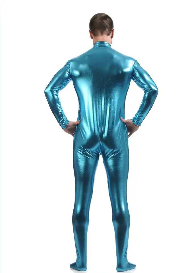 Cosplay&ware Ensnovo Men Latex Suit Black Shiny Metallic Tights Gold Zentai Full Body Unitard Custom Skin Bodysuit Zipper Front -Zentai shop online HTB1H r0NzTpK1RjSZKPq6y3UpXa1.jpg