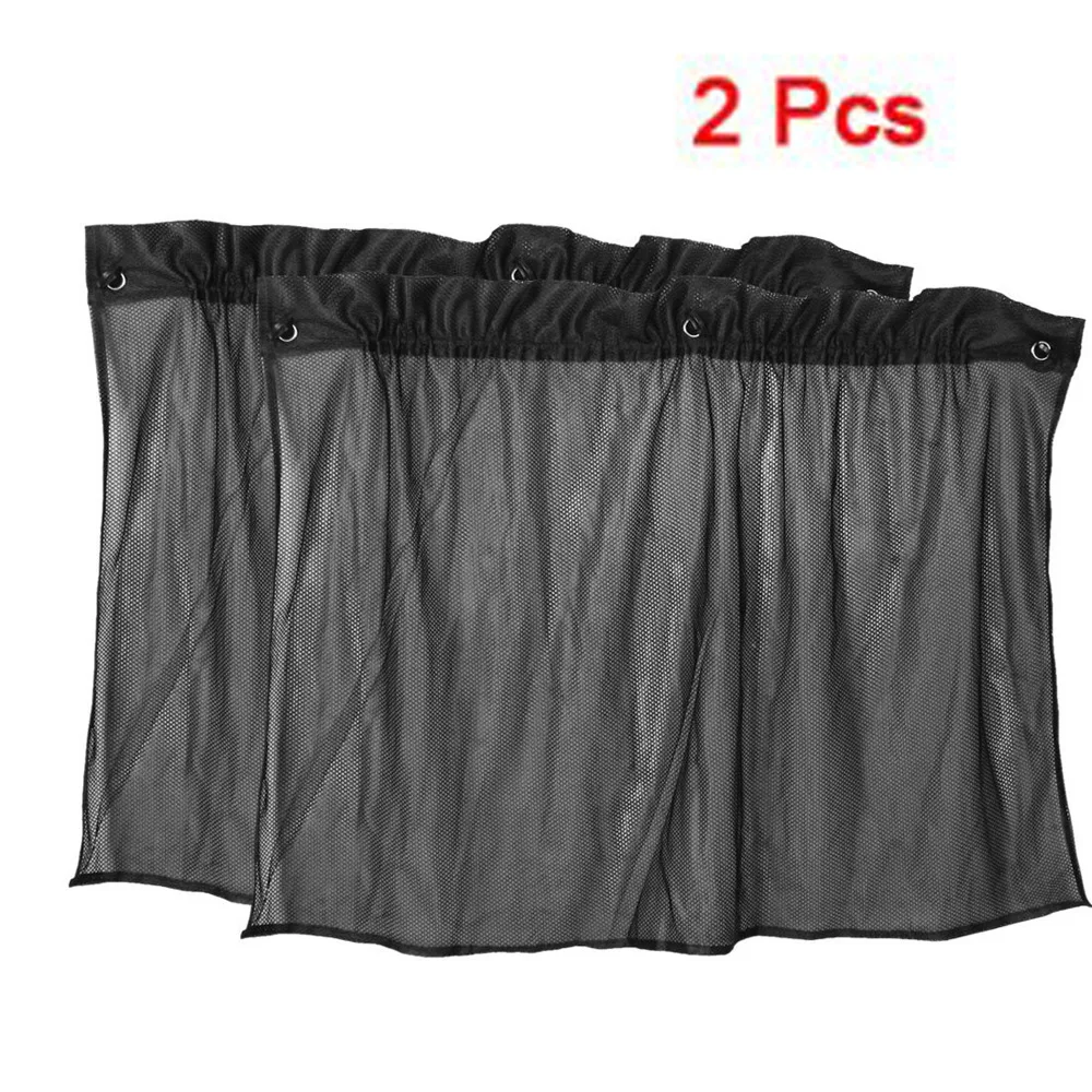 

SODIAL(R) 2 Pcs Suction Cup Black Mesh Window Curtains Car Sun Shade 80 cm x 51 cm