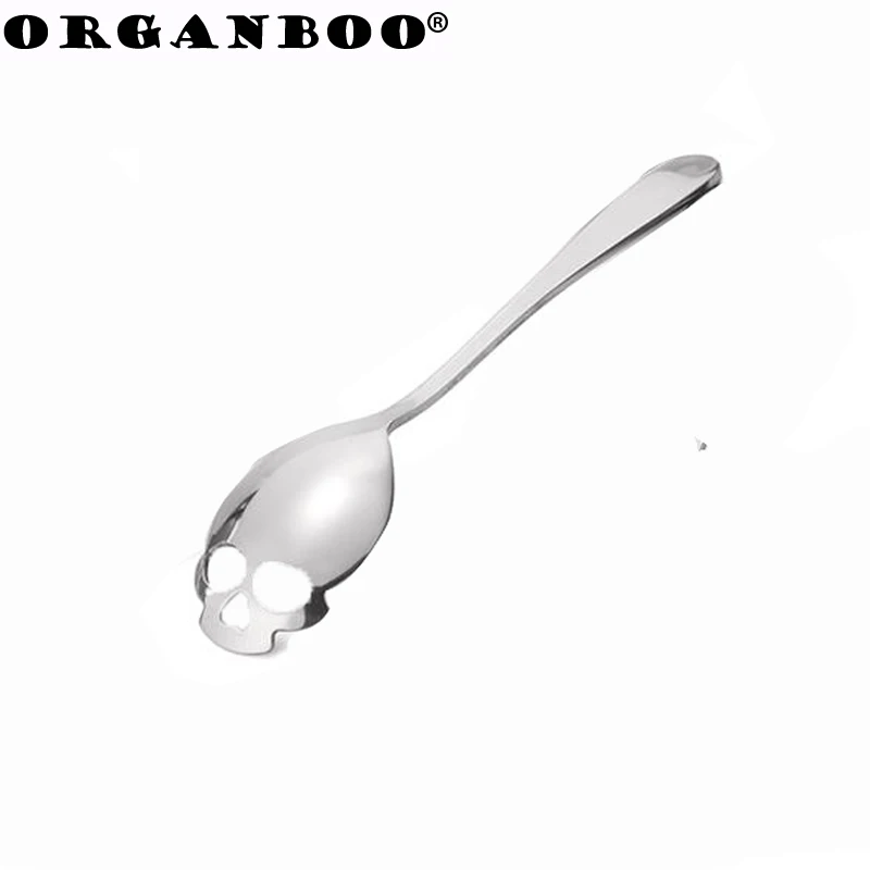 

ORGANBOO 1PC Stainless Coffee Spoon Skull Shape Spoon Sugar Dessert Tea Spoon Kitchen Cooking Accessories