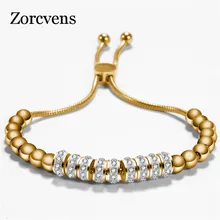 ZORCVENS Новая мода женские ювелирные изделия розовое золото/серебро цвет нержавеющей стали с чешскими камнями, очаровательное браслеты для женщин
