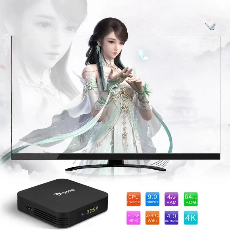 

Android Tv Prefix TX5 Pro Android 8.1 TV Box 4GB+32GB S905X2 H.265 8K 60fps HDMI Set Top Box Media Player TV Attachment