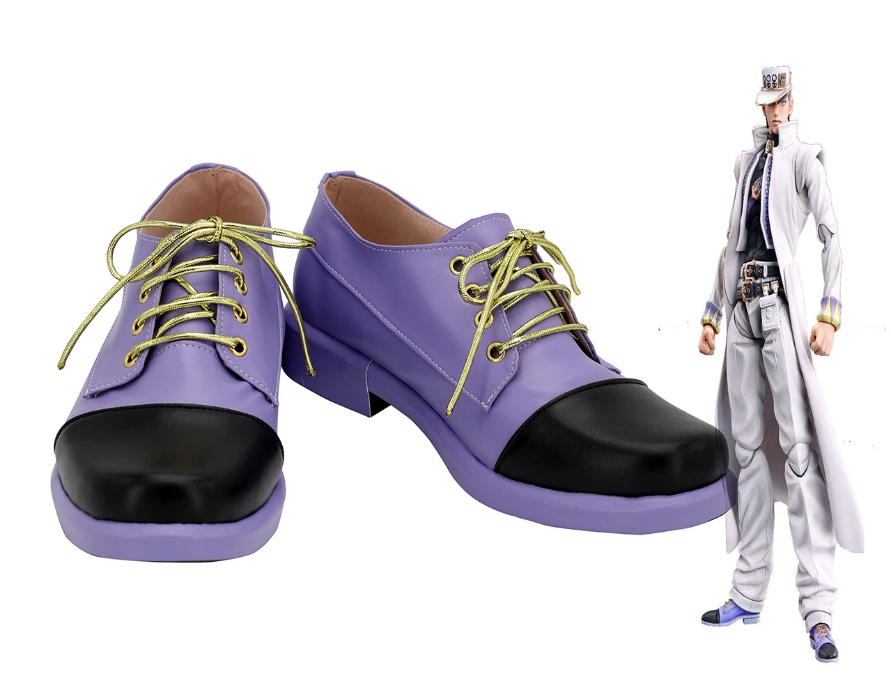 

JOJO Jotaro Shoes Cosplay JoJo's Bizarre Adventure 4 Jotaro Kujo Cosplay Shoes Purple Boots Custom Made for Unisex