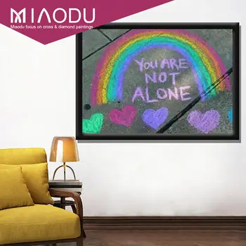 

Miaodu 3D YOU ARE NOT ALONE DIY Embroidery Diamond Painting 5D Cross Stitch Kits HOME SWEET HOME Wall Sticker Wedding Mural