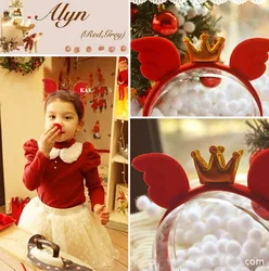 

Christmas Angle Wings  Kids Hair Bands Crown Head Wrap Headband Santa Hairband  XMAS Party Decoration Red packages of 2