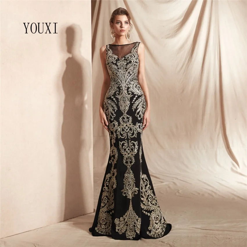 Luxe O-hals Zwart Avondjurken 2019 New Fashion Applicaties Kant Beadedl Libanon Mermaid Formele Prom Jassen Luxe O-hals Zwart Avondjurken 2019 New Fashion Applicaties Kant Beadedl Libanon Mermaid Formele Prom Jassen