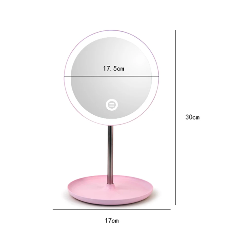 Модный светодиодный зеркало для макияжа с лампой настольная лампа 360 ° Вращение яркость регулируемое зеркало для красоты
