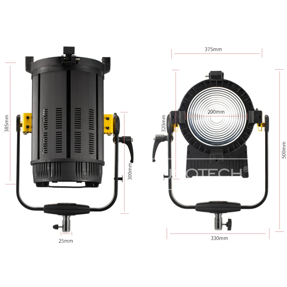 ALUMOTECH DMX 350 Вт 5500 к высокий CIR светодиодный Френеля пятно света для студийной фотографии видео Освещение лучше чем 1200 Вт HMI освещение