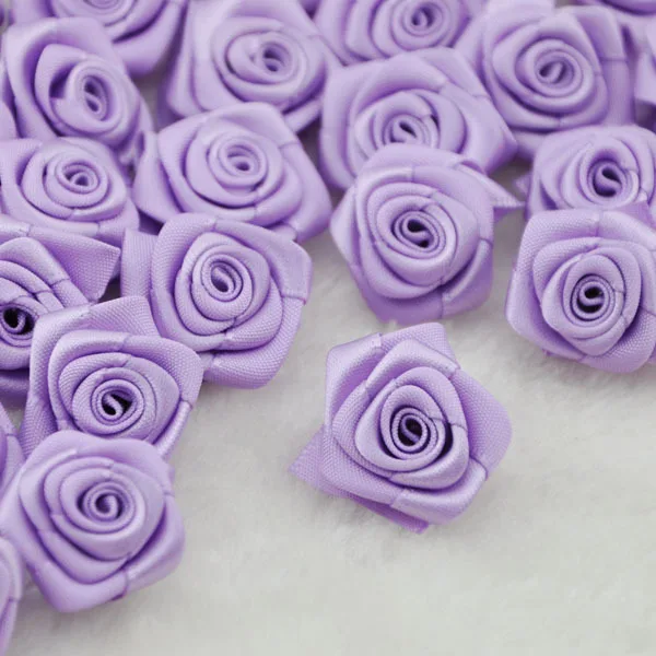 20/40pcs wholesale Satin Ribbon Flower Rose trimming sewing Lots mix color A084