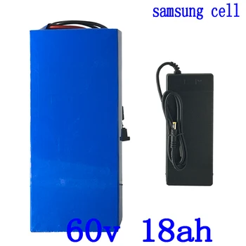 شراء60 V بطارية ليثيوم حزمة 60 V بطارية سكوتر كهربائي 60 V 18Ah الكهربائية دراجة بطارية استخدام Samsung الخليوي مع 67.2 V 2A شاحن