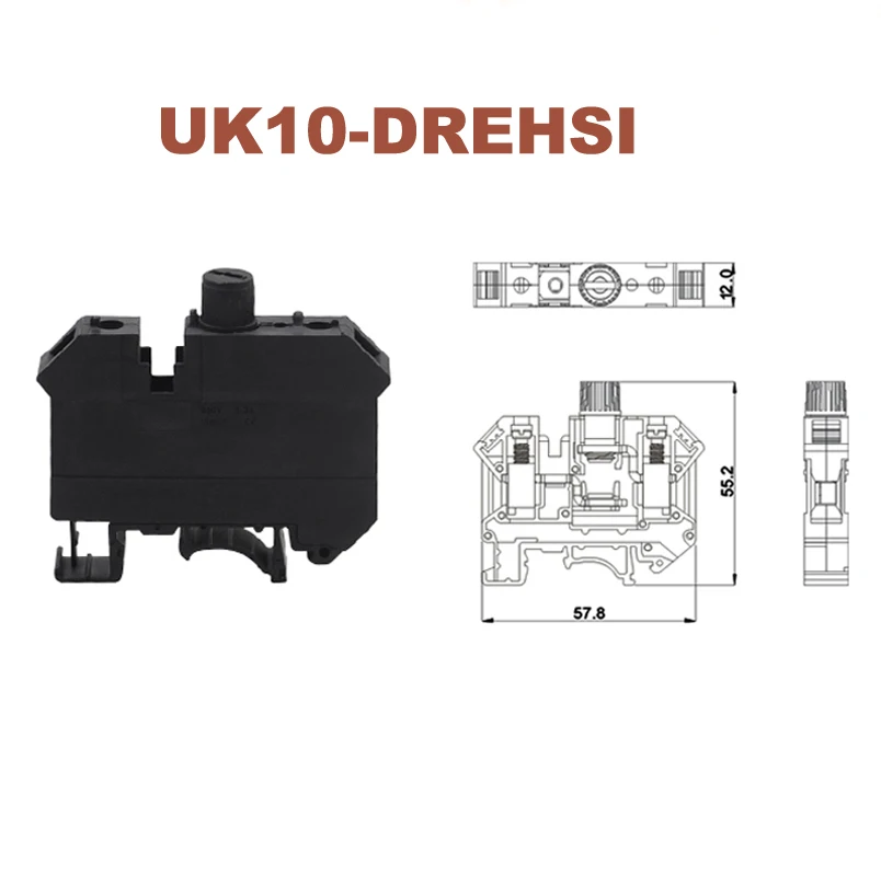 5/10 шт. din-рейку винтовой зажим клеммный блок предохранителей UK10-DREHSI morsettiera провода электрического кабеля Разъем Bornier сиденье 800V 6.3A