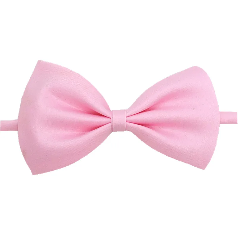 Простые детские галстуки-бабочки из полиэстера, галстуки-бабочки, детские галстуки для мальчиков и девочек, смокинг, бантики для собак - Цвет: light pink