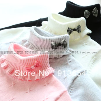 

new 2013 Spring autumn girls sweater baby clothing child pullover sweater baby turtleneck sweater multicolor all-match knitwear