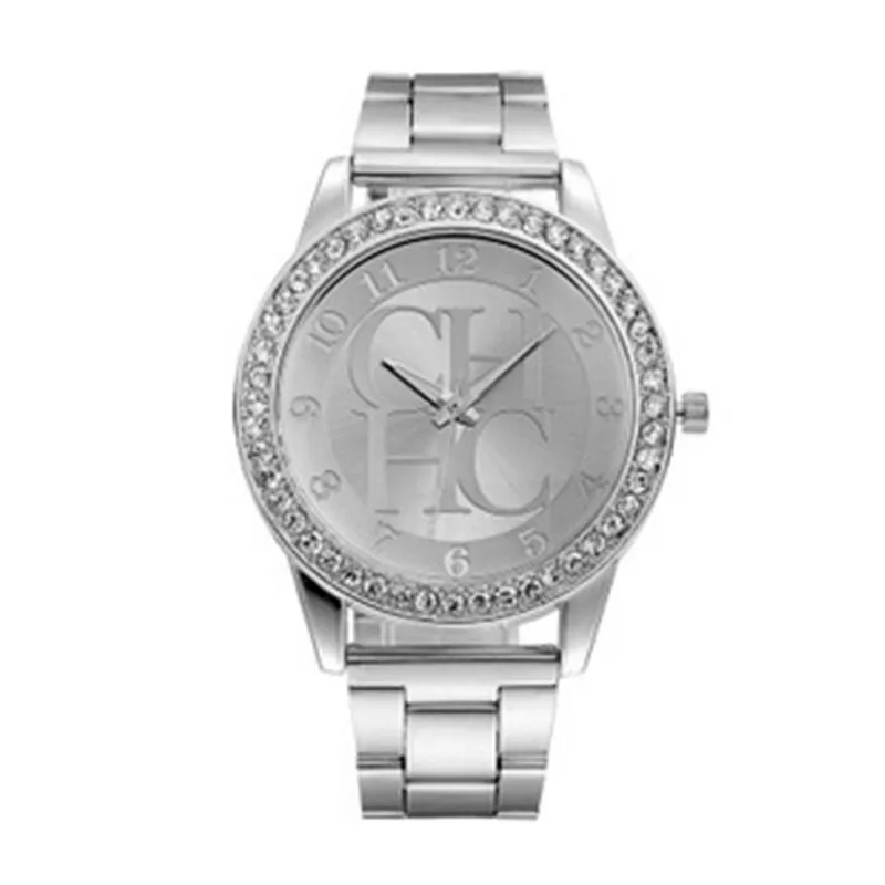 Бренд известный Золотой Кристалл повседневные кварцевые часы для женщин Стразы нержавеющая сталь платье часы Relogio Feminino часы Лидер продаж
