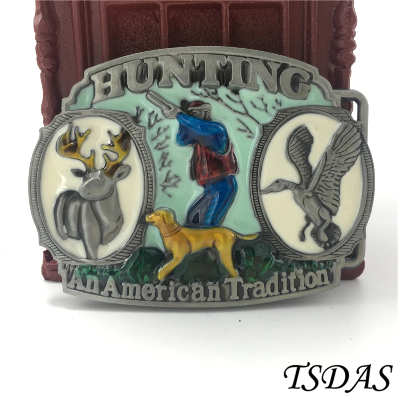 Colorful Hunting Belt Buckle 85*64mm Suitable For 4cm Width Belt, Men's