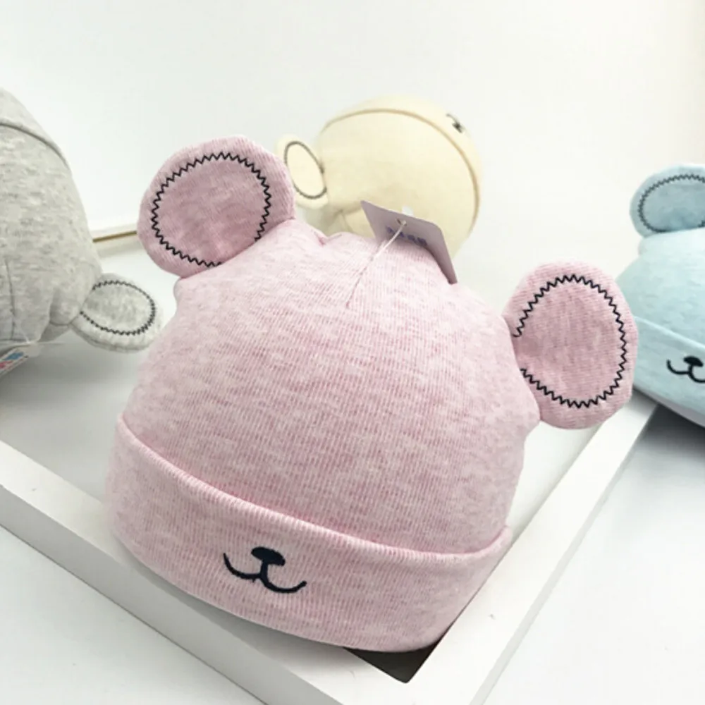 1PC Hot Sale Winter Soft Elastic Cute Ears Boy Kids Baby Wool Knit Cartoon Bear Girl Comfortable Warm Children Hat | Детская одежда и