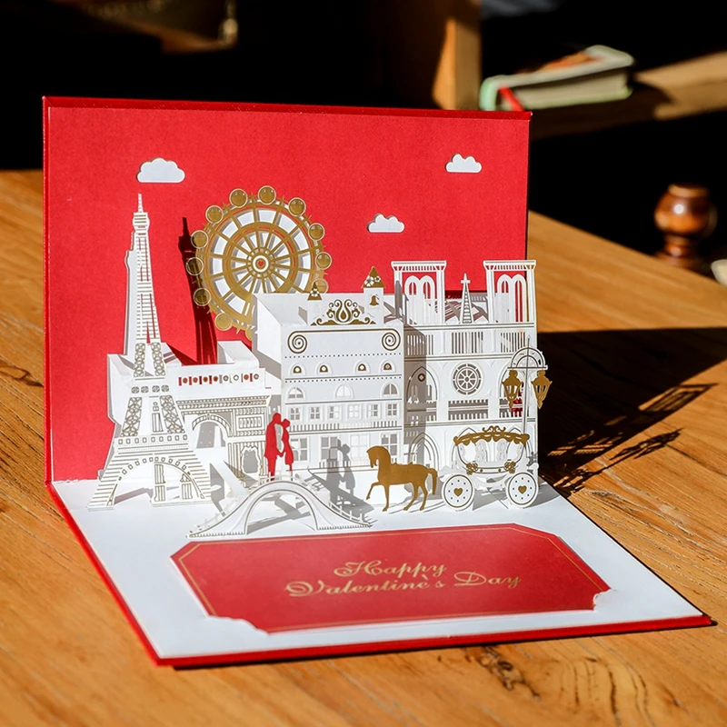 Wedding invitation 10Pc Top grade 3D Pop Up Greeting Card laser cut Customized for Marriage Postcards Handmade Valentines Gifts
