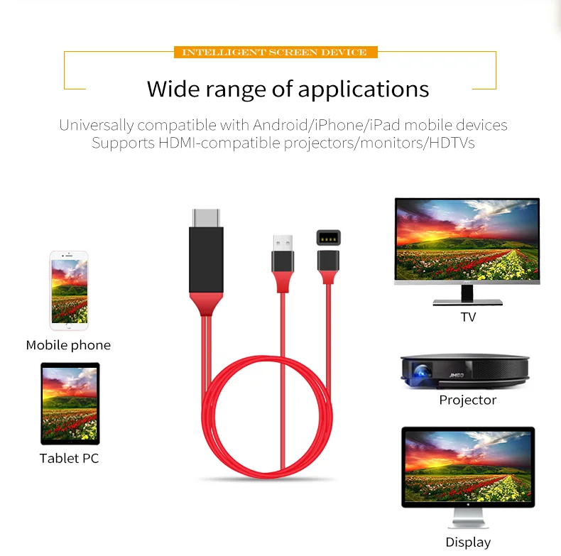 CARPRIE видео кабели HDMI AV адаптер кабель для Apple iPad iPhone X 8 7 6 Plus Android к HDTV td1011 Прямая