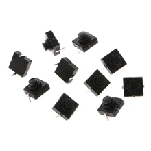 OOTDTY 10 Pcs Plastic+Metal Flashlight Switch Button 1A 30V 2Pin CB-1212-112D Ultra-Thin Medium Feet