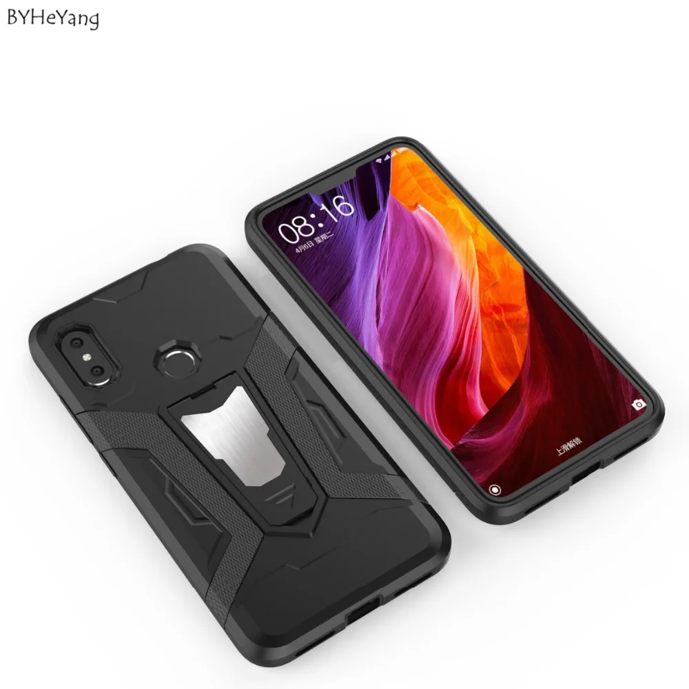 Чехол для Redmi Note 6 Pro держатель кольца на палец Мягкий силикон + PC задняя крышка Xiomi