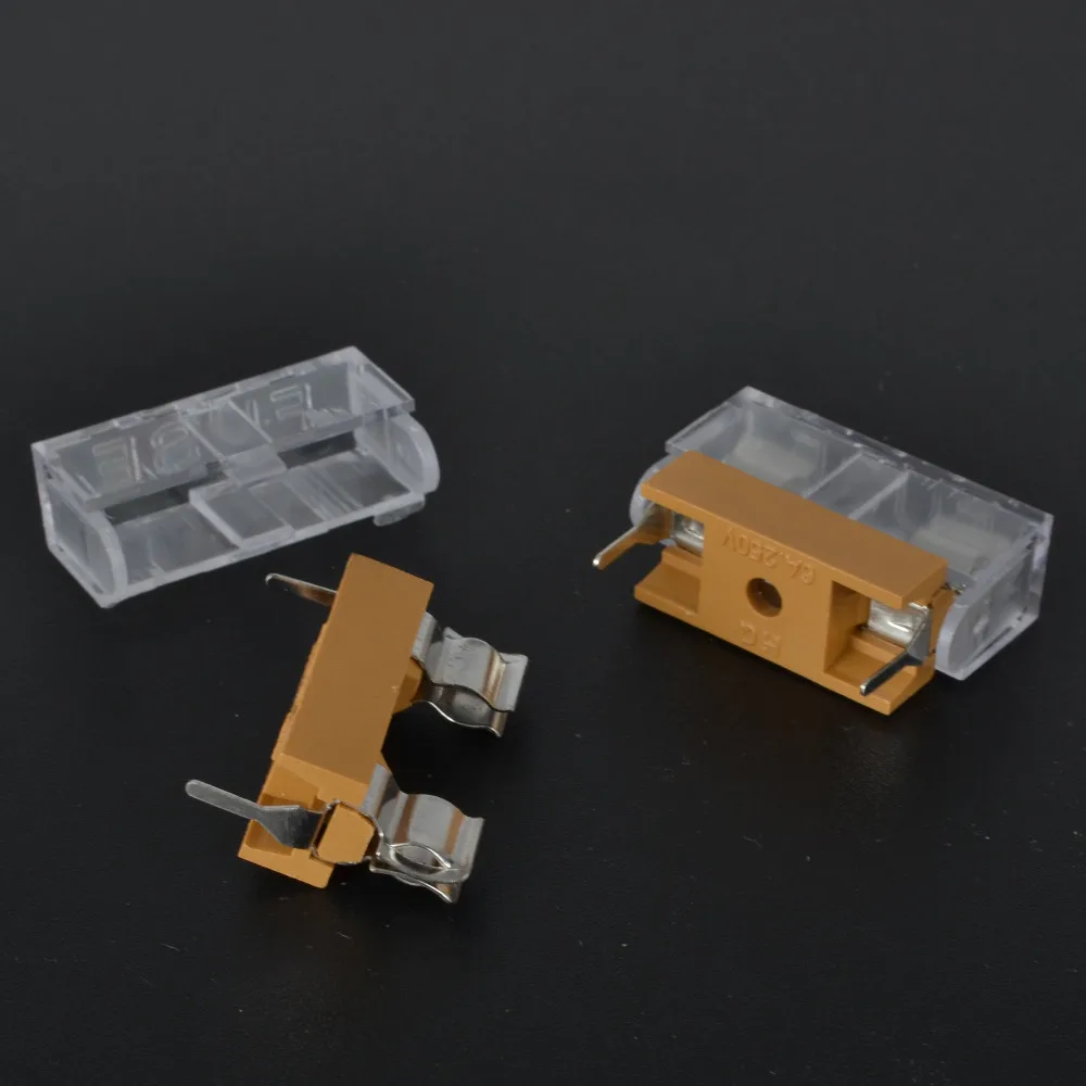 Panel Mount PCB Fuse Holder Case w Cover 5x20mm