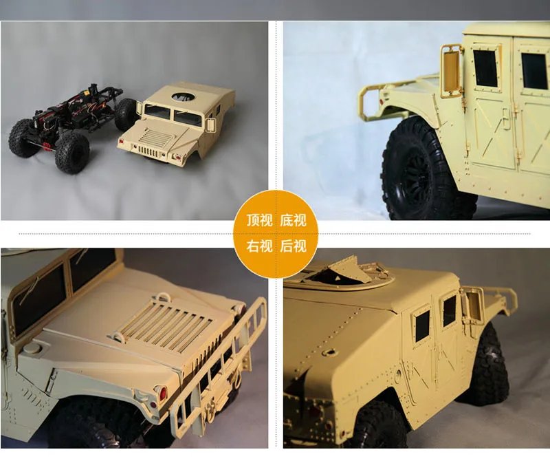 Новое высокое качество металлический Hummer 1/10 весы 313 мм Колесная база RC комплект кузова автомобиля Hummer оболочка для 1:10 осевой SCX10 D90