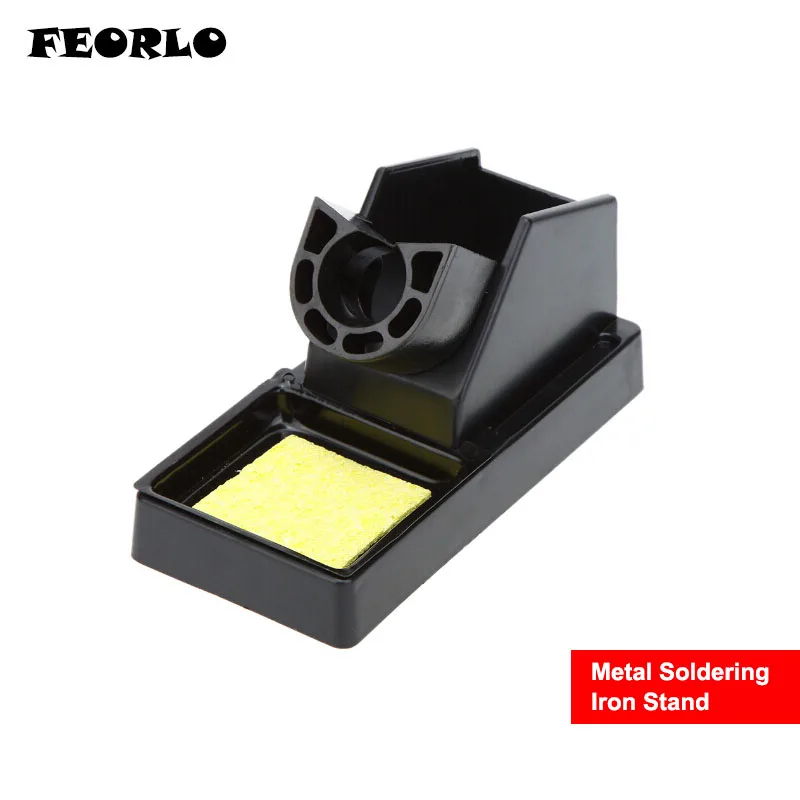 Good Quality metal Soldering Iron Stand Solder Base Welding Wire Holder with Sponge Black free
