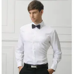 Последние Мужчины Рубашка изготовление под заказ удобные жениха рубашка белый хорошее качество мужские классические деловая рубашка