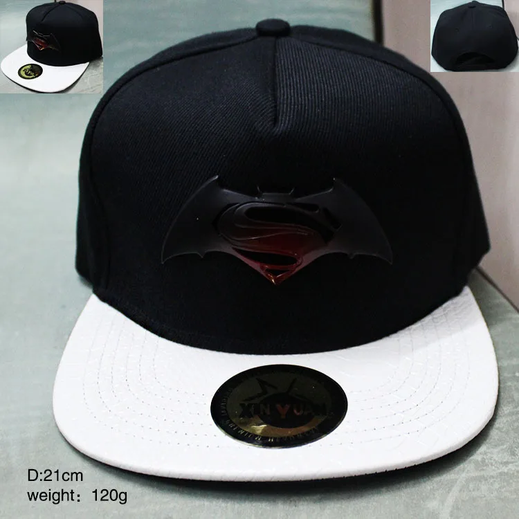 Фильм периферийная Бэтмен v Супермен бейсбольная шляпа черная смешанная белая шапка с сеткой аниме-шляпа CA269 - Цвет: Белый