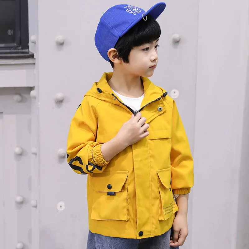

2019 Spring Jacket Boys Hooded Letters Kids Coats Fashion Children's Outerwear Autumn Baby Boys Windbreakers Toddler Coats