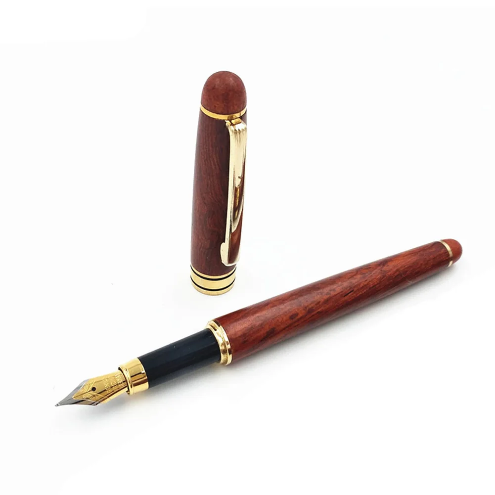 

Fountain Pen Luxury Ballpoint 0.7mm Unique Stationery Eco-friendly Red Office Student Wooden Business Exquisite Gift